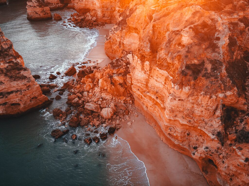 Orange cliffs from above, Algarve