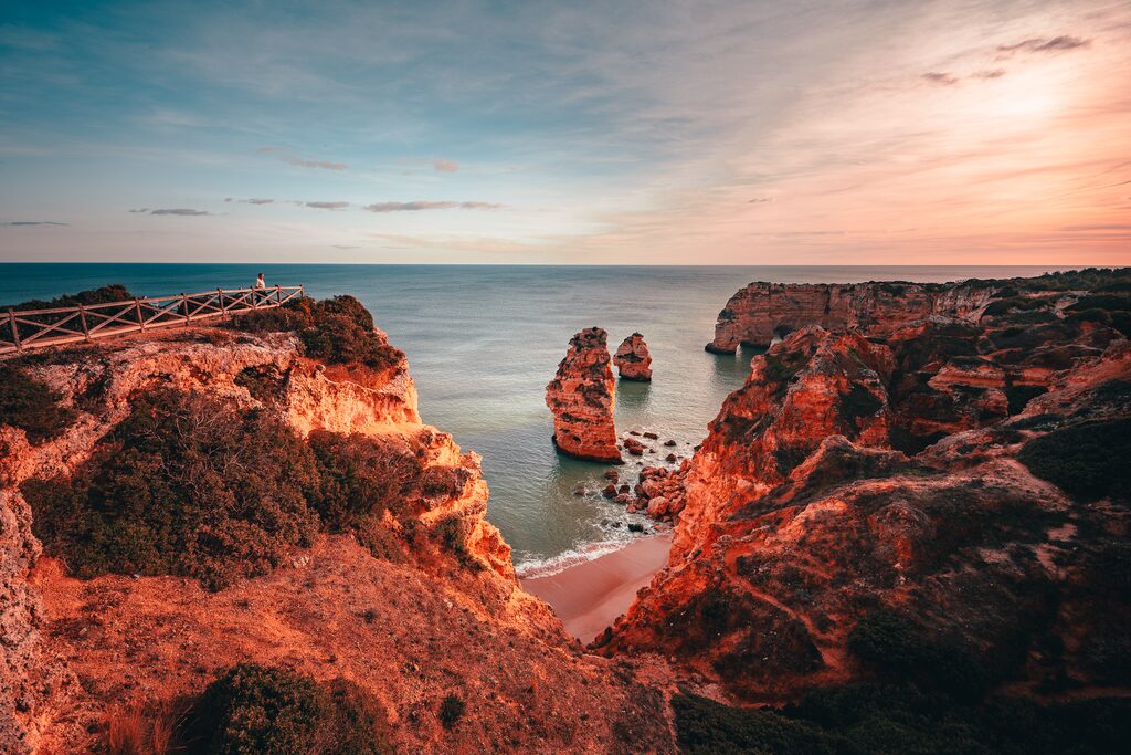 Sea stacks at sunset, Algarve